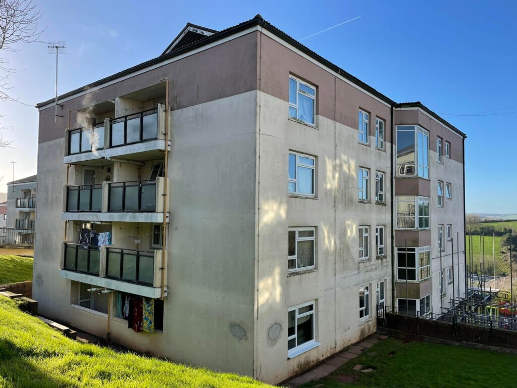 Failed Cavity Wall Insulation Extraction South West Specialists Photo of Teign Housing Flats
